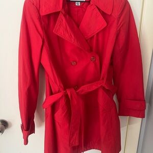 Larry Levine hot pink Trench Coat with Classic Design and Matching Belt